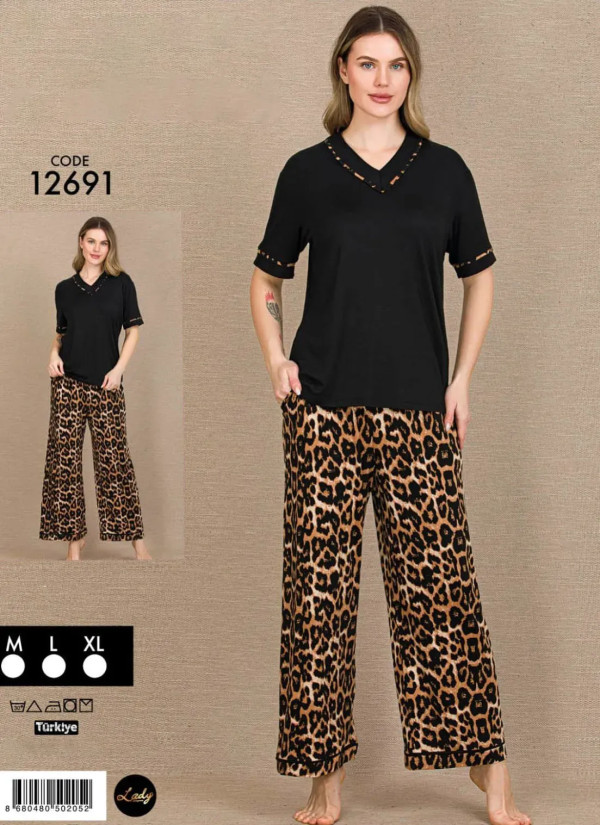 Lady Ksa 12691 Pants Homewear Set (M+L+XL) — wholesale from Turkey