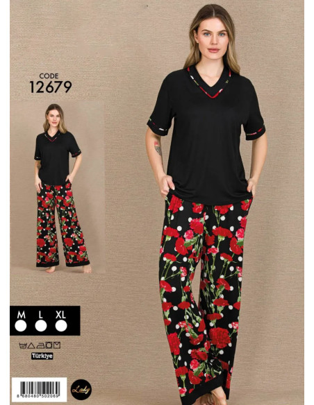 Lady Ksa 12679 Pants Homewear Set (M+L+XL) — direct Turkish factory supply