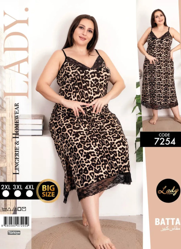 Lady 7254 Nightdress (2XL+3XL+4XL) — Turkey wholesale collection