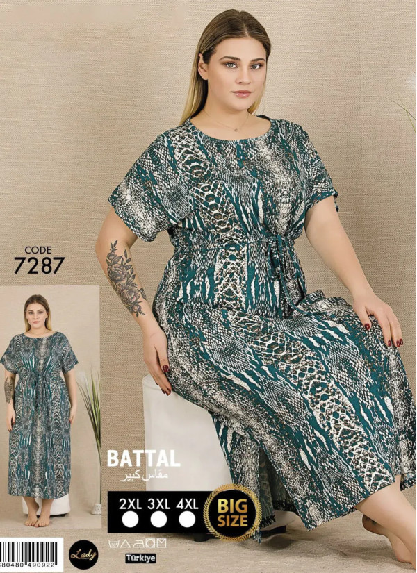 Lady 7287 Nightdress (2XL+3XL+4XL) — Turkish factory wholesale