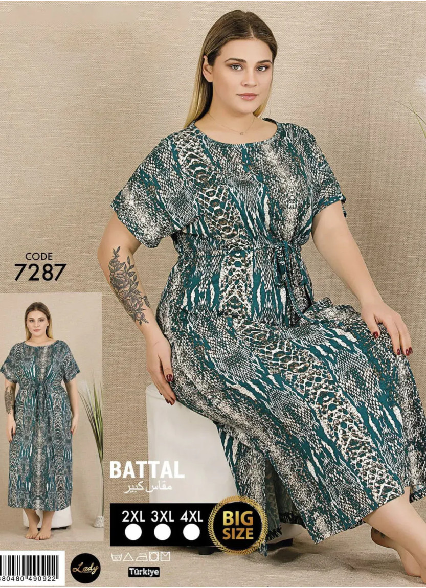Lady 7287 Nightdress (2XL+3XL+4XL) — Turkish factory wholesale