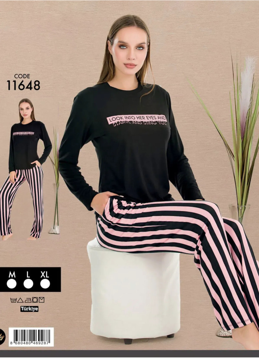 Lady 11648 Pants Homewear Set (M+L+XL) — Turkish factory wholesale