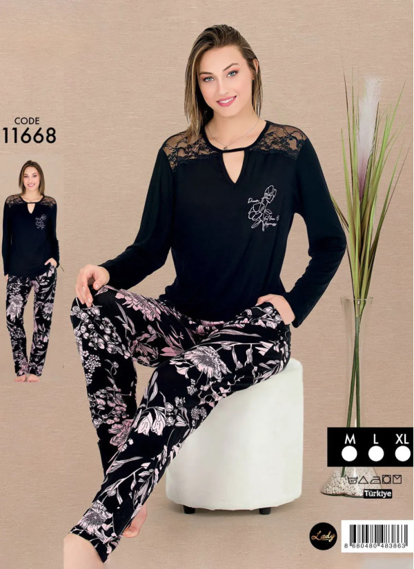 Lady 11668 Pants Homewear Set (M+L+XL) — Istanbul wholesale supplier