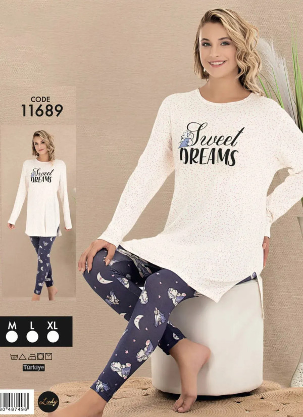 Lady 11689 Pants Homewear Set (M+L+XL) — Turkey wholesale collection