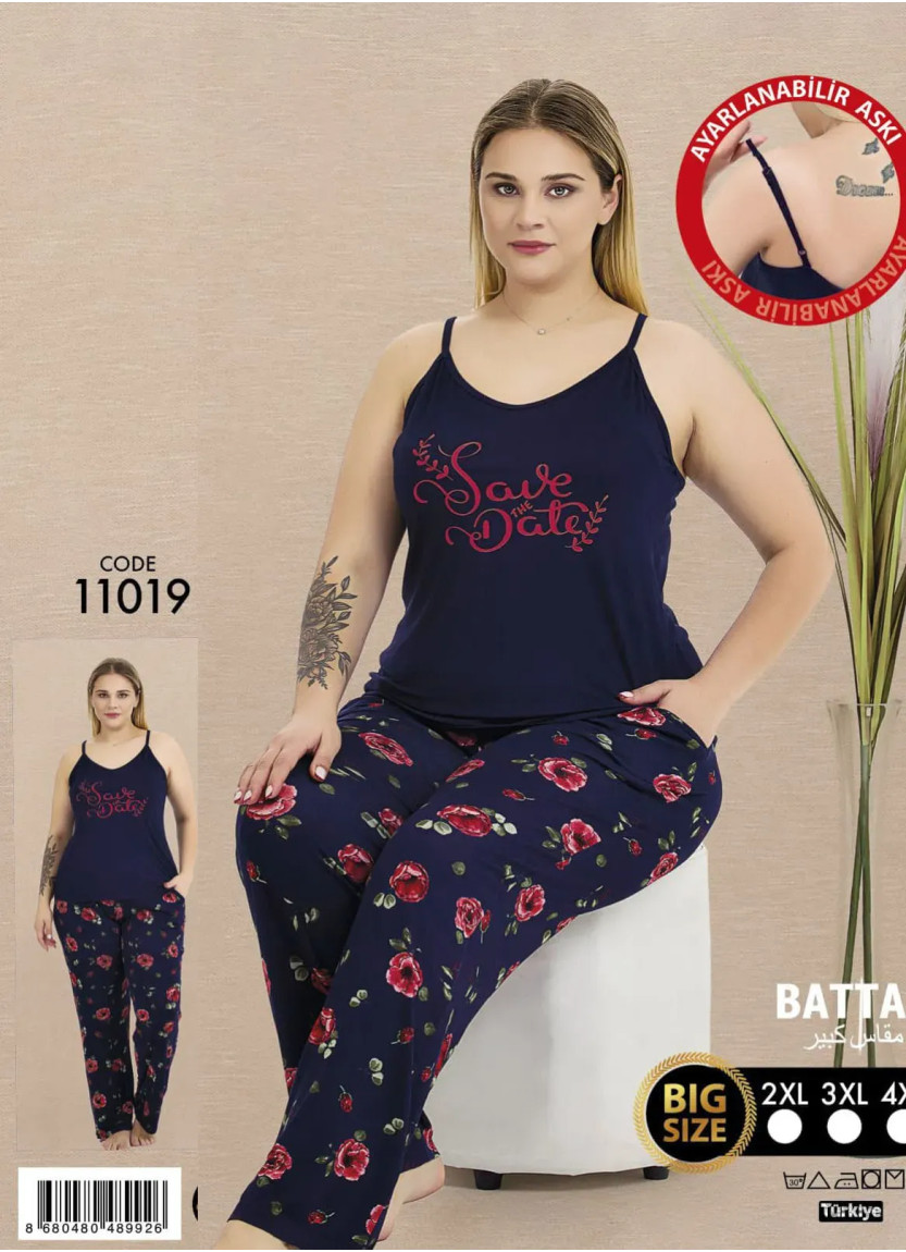 Lady BTL Ksa 11019 Pants Homewear Set (2XL+3XL+4XL) — Turkish factory wholesale