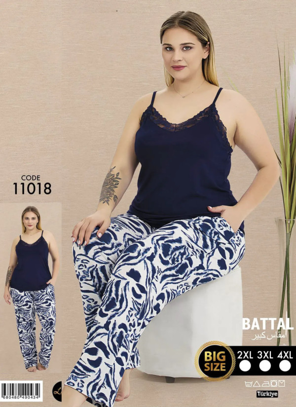Lady BTL Ksa 11018 Pants Homewear Set (2XL+3XL+4XL) — Istanbul wholesale supplier