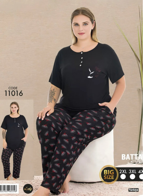 Lady BTL Ksa 11016 Pants Homewear Set (2XL+3XL+4XL) — wholesale for boutiques