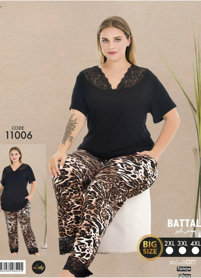 Lady BTL Ksa 11006 Pants Homewear Set (2XL+3XL+4XL) — Turkish factory wholesale