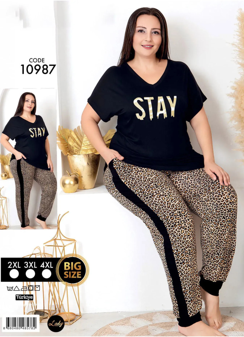 Lady BTL Ksa 10987 Pants Homewear Set (2XL+3XL+4XL) — Istanbul wholesale supplier