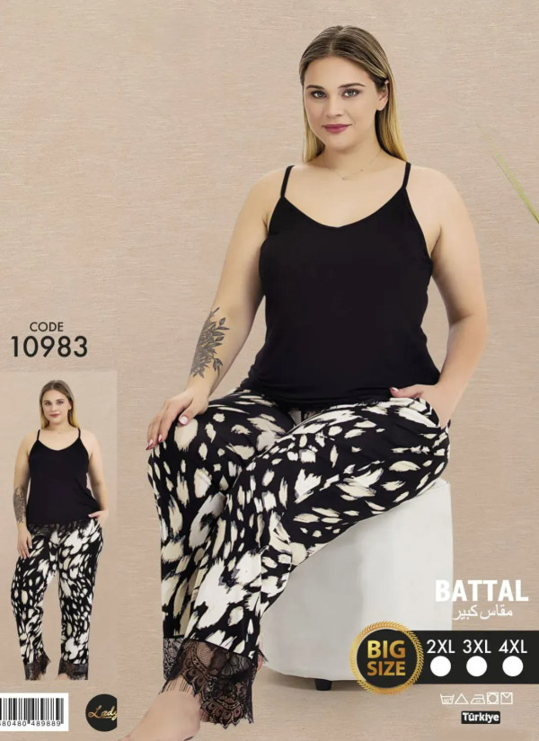 Lady BTL Ksa 10983 Pants Homewear Set (2XL+3XL+4XL) — wholesale for boutiques