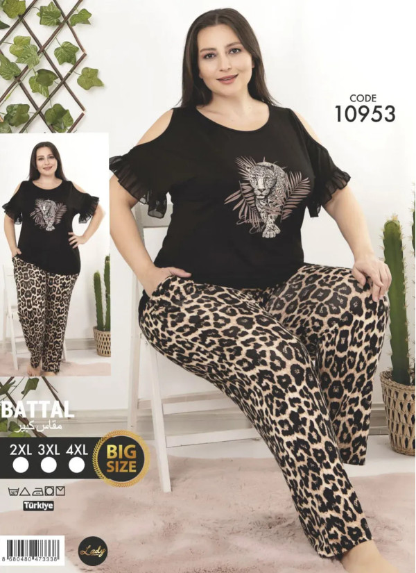 Lady BTL Ksa 10953 Pants Homewear Set (2XL+3XL+4XL) — Istanbul wholesale supplier