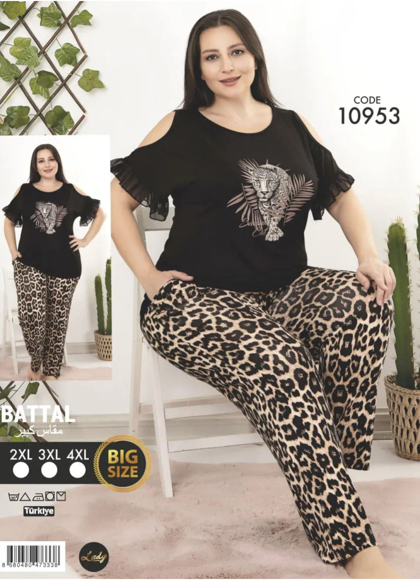 Lady BTL Ksa 10953 Pants Homewear Set (2XL+3XL+4XL) — Istanbul wholesale supplier