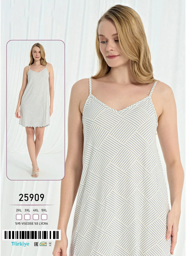 Caroline 25909 Viscose Nightdress (2XL+3XL+4XL+5XL) — Istanbul wholesale supplier