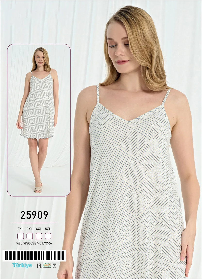 Ночная Сорочка Вискоза TUNICS (2XL+3XL+4XL+5XL) Caroline 25909 — купить оптом со Стамбула