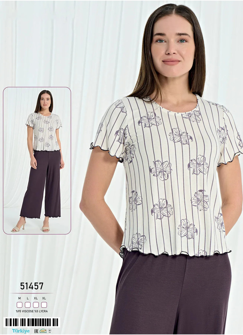 Caroline 51457 Viscose Women's Pajama Set (M+L+XL+XL) — Turkey wholesale collection