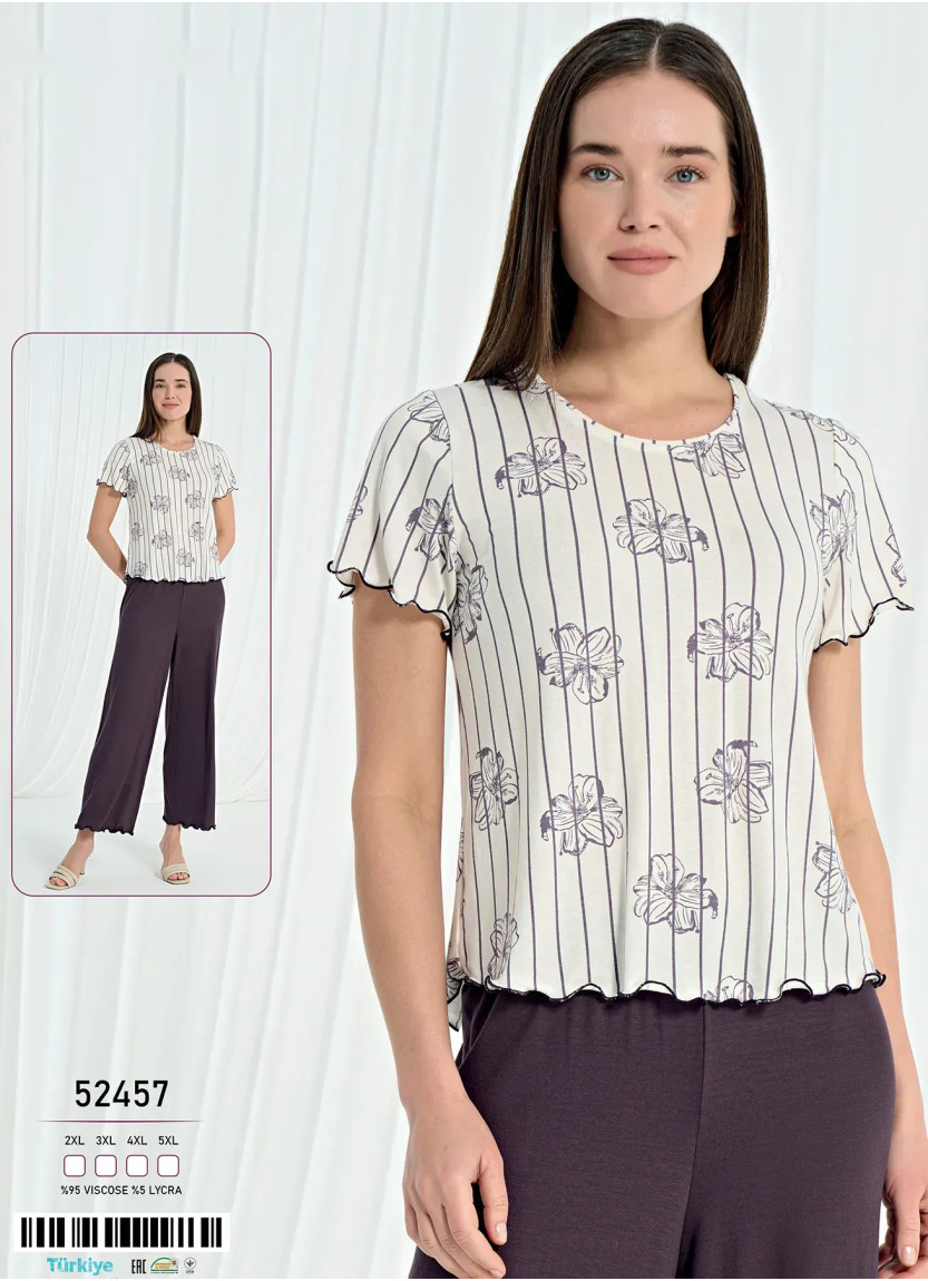Caroline 52457 Viscose Women's Pajama Set (2XL+3XL+4XL+5XL) — wholesale for boutiques
