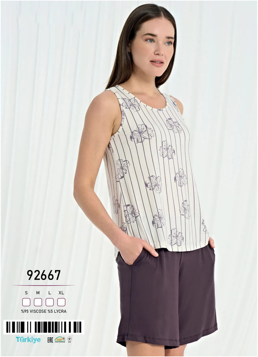 Caroline 92667 Viscose Shorts Homewear Set (S+M+L+XL) — Istanbul wholesale supplier