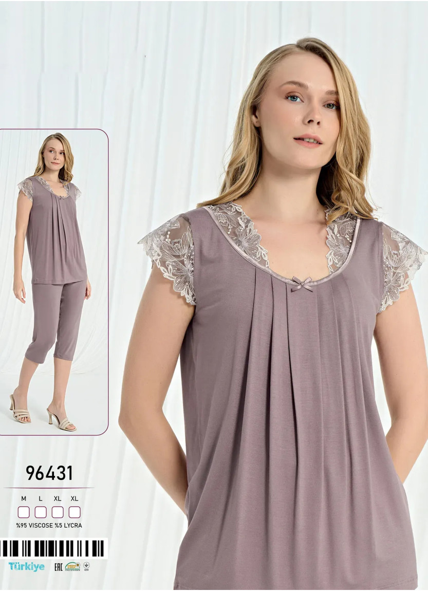 Caroline 96431 Viscose Capri Homewear Set (M+L+XL+XL) — Turkish factory wholesale