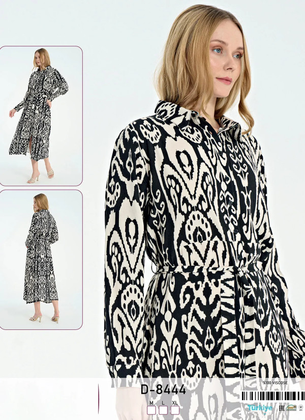 Caroline D-8444 Viscose Dress (M+L+XL) — Turkish factory wholesale