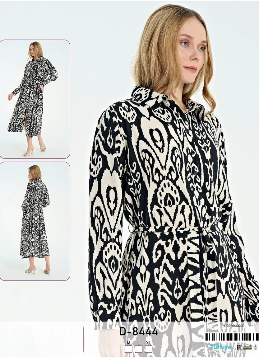 Caroline D-8444 Viscose Dress (M+L+XL) — Turkish factory wholesale
