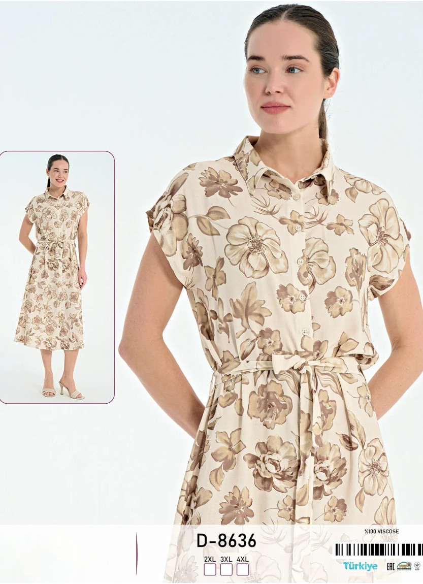 Caroline D-8636 Viscose Dress (2XL+3XL+4XL) — Turkey wholesale collection