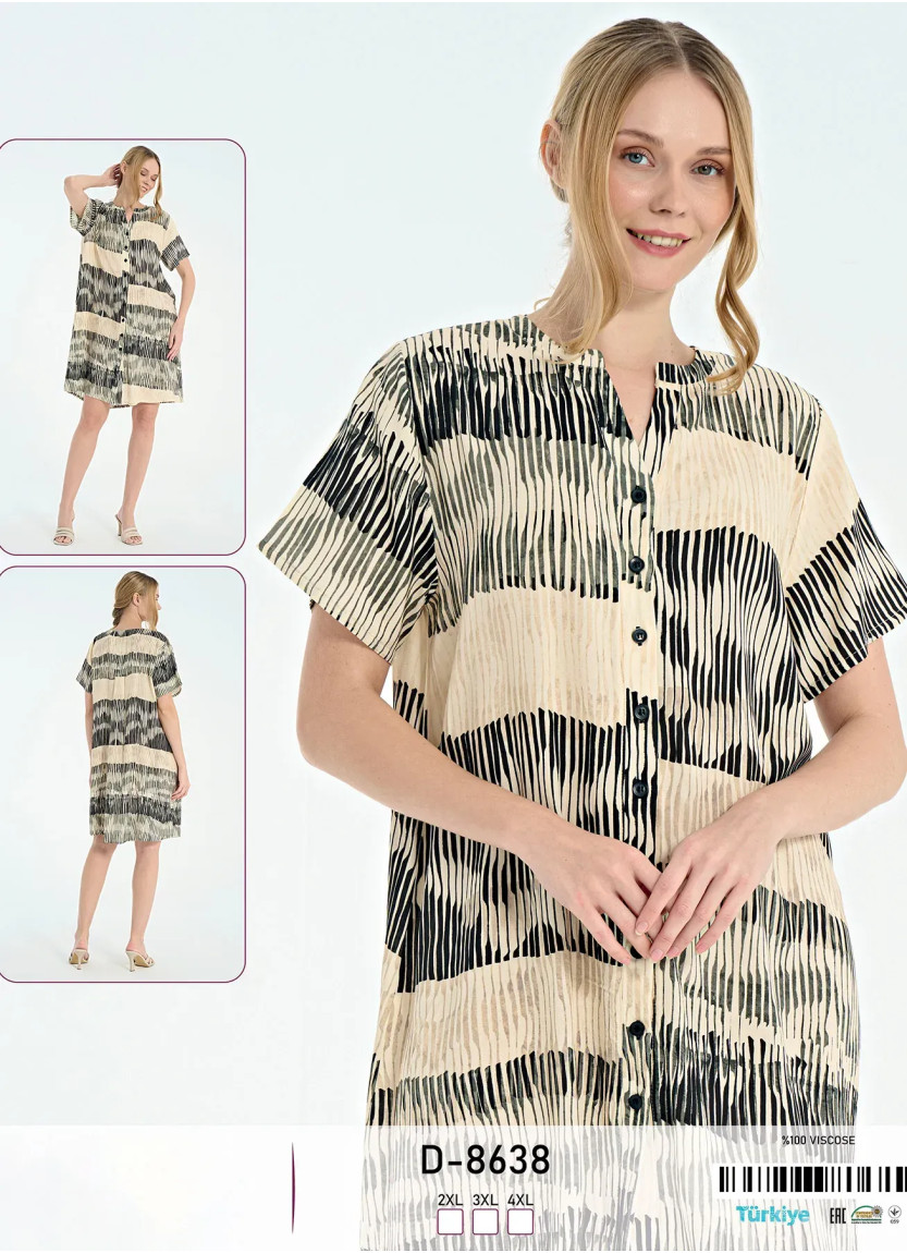 Caroline D-8638 Viscose Tunic (2XL+3XL+4XL) — Turkish factory wholesale