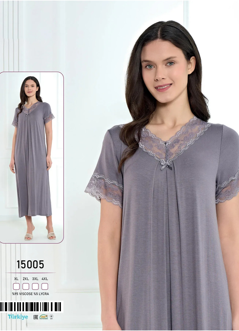 Caroline 15005 Viscose Nightdress (XL+2XL+3XL+4XL) — Turkish factory wholesale