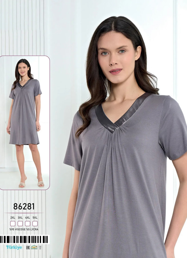Caroline 86281 Viscose Nightdress (2XL+3XL+4XL+5XL) — Turkey wholesale collection