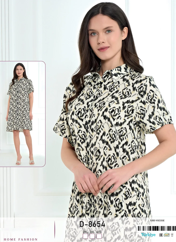 Caroline D-8654 Viscose Tunic (2XL+3XL+4XL) — Turkish factory wholesale