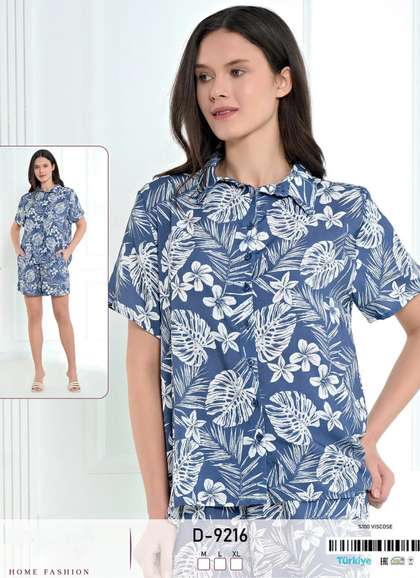 Комплект с Шортами Вискоза (M+L+XL) Caroline D-9216 — оптом от турецкой фабрики
