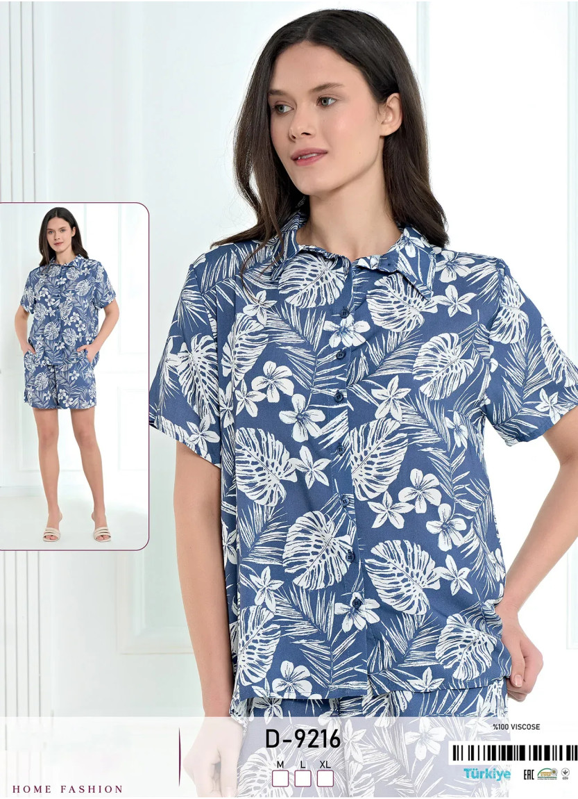 Комплект с Шортами Вискоза (M+L+XL) Caroline D-9216 — оптом от турецкой фабрики