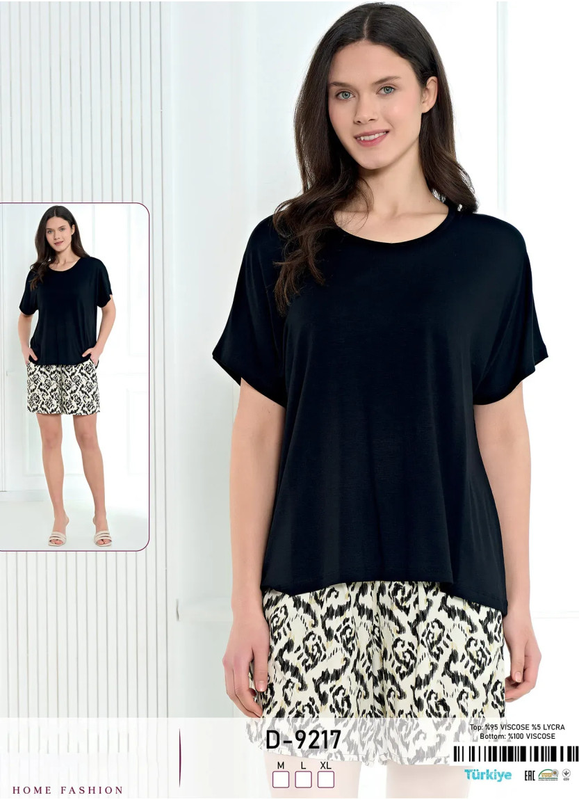 Caroline D-9217 Viscose Shorts Homewear Set (M+L+XL) — Istanbul wholesale supplier
