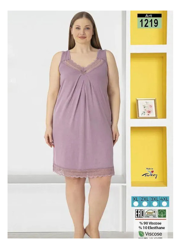 LAGERTHA 1219 Viscose Nightdress (XL+2XL+3XL+4XL) — Turkey wholesale collection