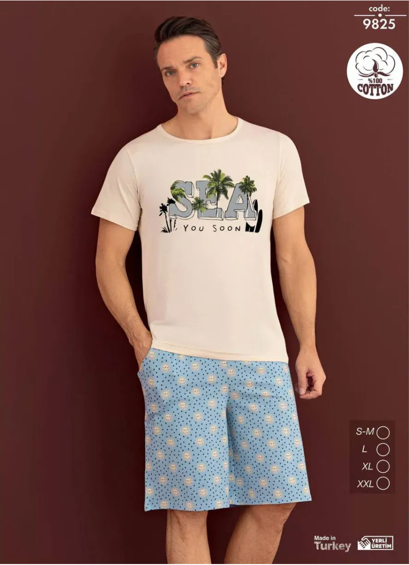Мужской Комплект с Шортами из Хлопка (SM+L+XL+2XL) Seamlife 9825 — купить оптом со Стамбула