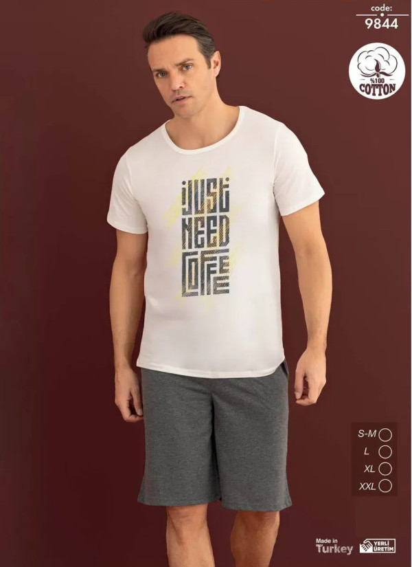 Мужской Комплект с Шортами из Хлопка (SM+L+XL+2XL) Seamlife 9844 — фабричная коллекция оптом