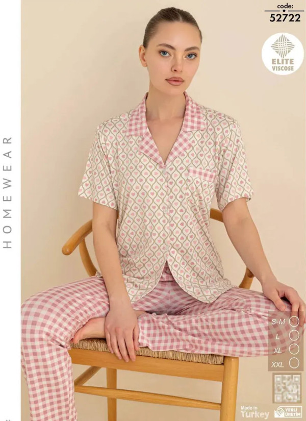 Cagri 52722 Viscose Women's Pajama Set (SM+L+XL+2XL) — wholesale for boutiques