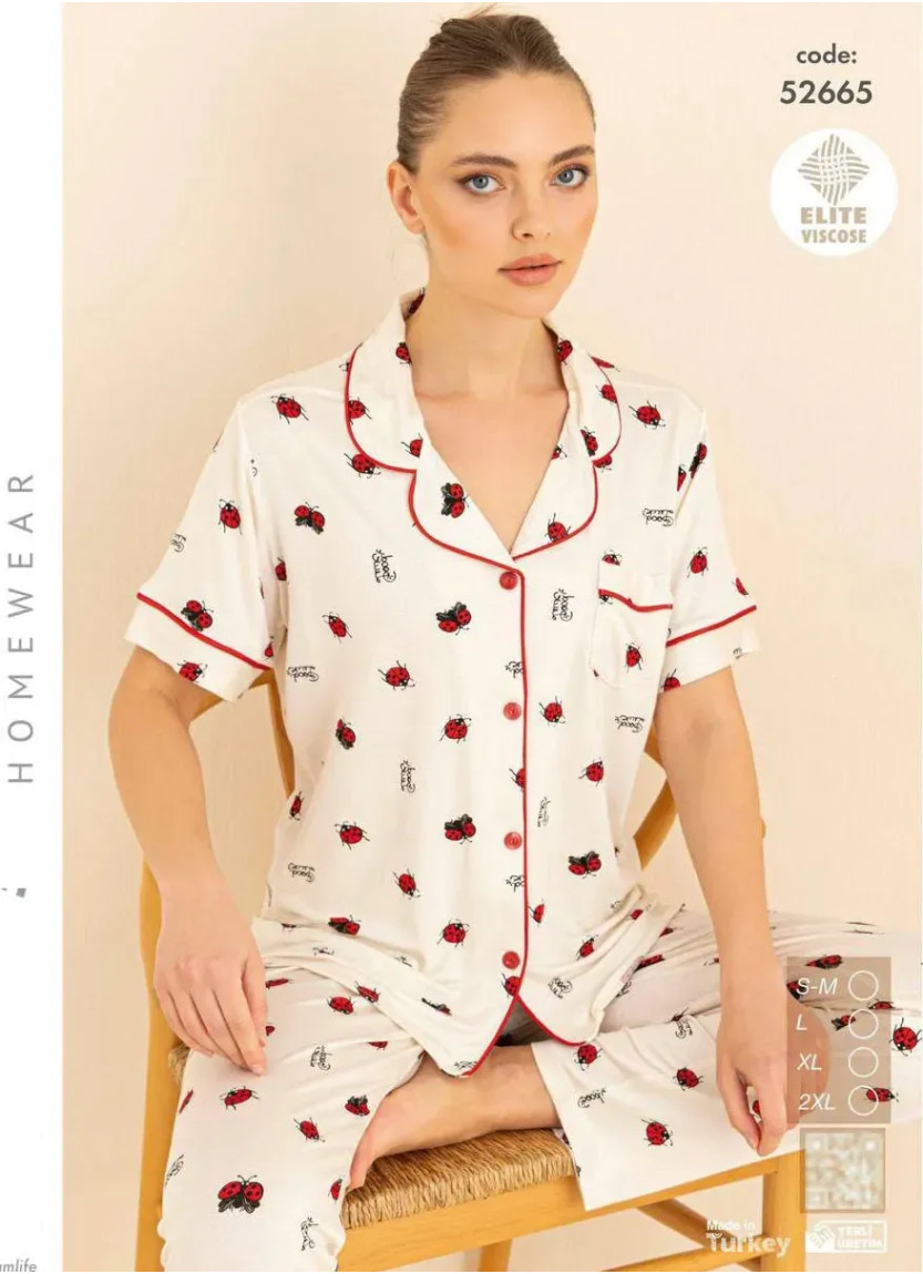 Cagri 52665 Viscose Women's Pajama Set (SM+L+XL+2XL) — Turkish factory wholesale