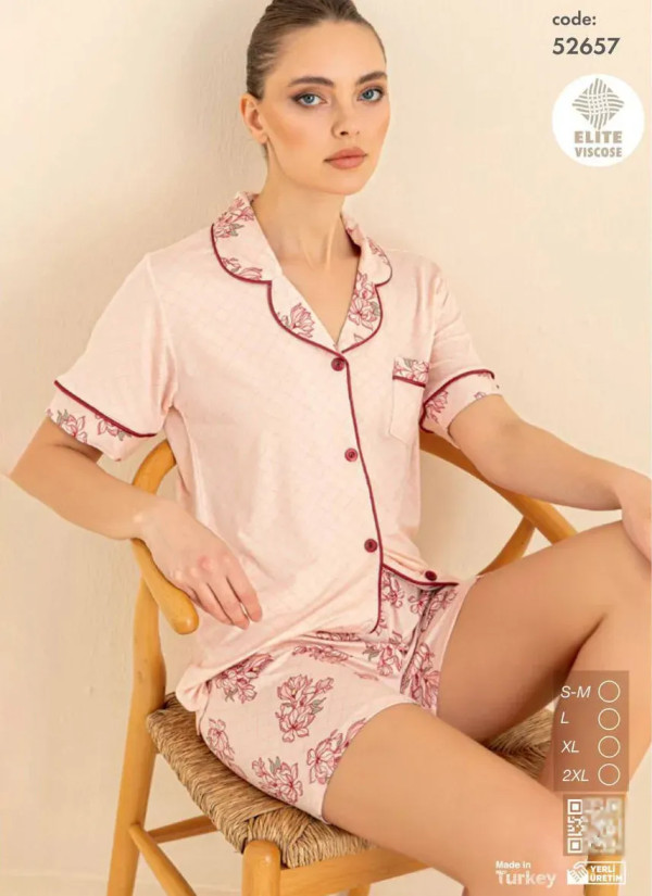 Cagri 52657 Viscose Women's Pajama Set (SM+L+XL+XXL) — Istanbul wholesale supplier
