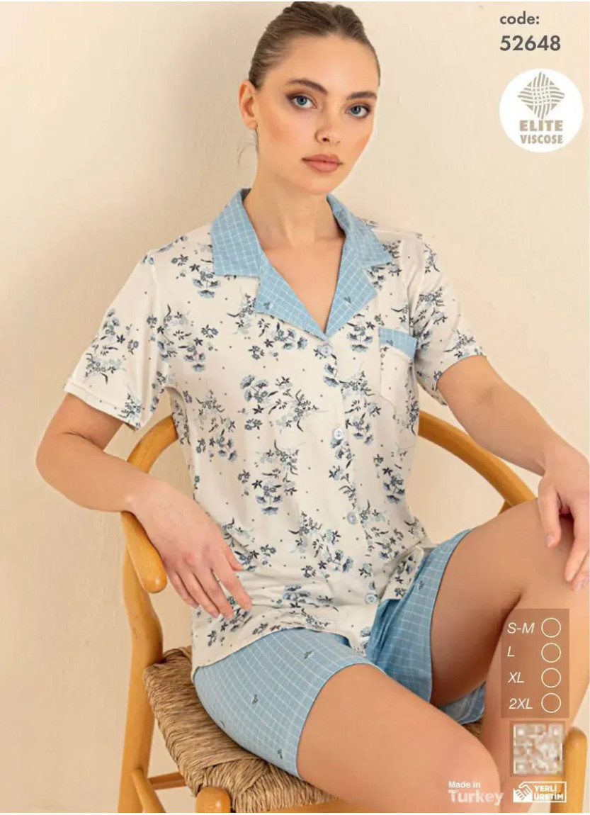 Cagri 52648 Viscose Women's Pajama Set (SM+L+XL+XXL) — Turkish factory wholesale