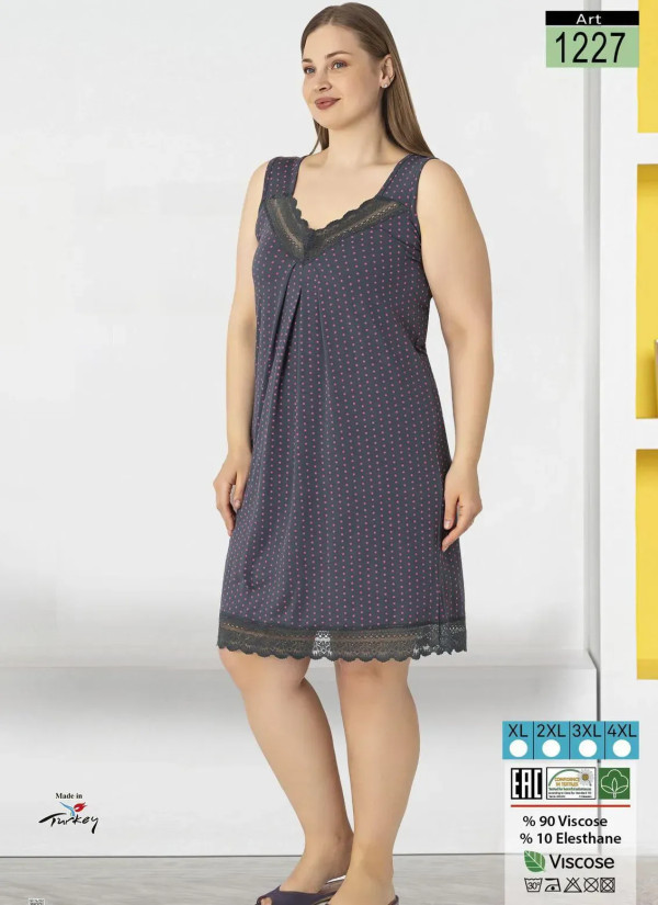LAGERTHA 1227 Viscose Nightdress (XL+2XL+3XL+4XL) — wholesale for boutiques