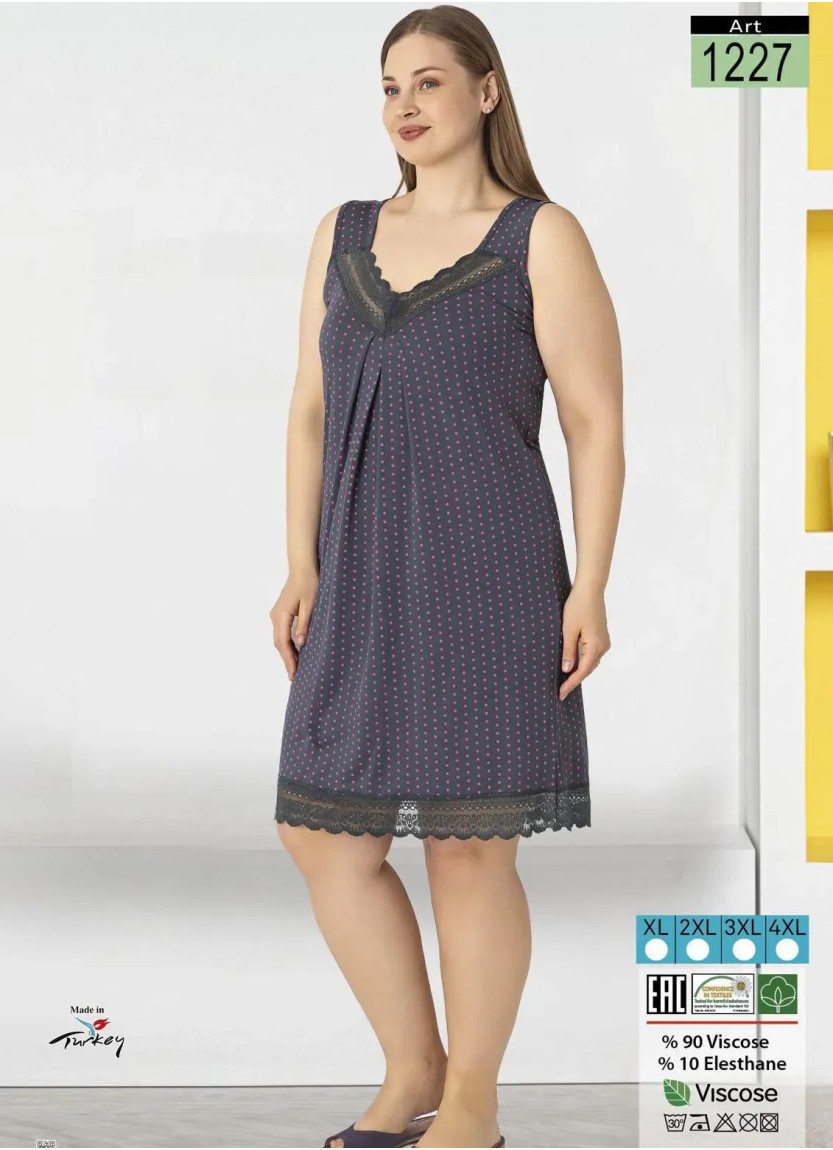 Ночная Сорочка Viscose (XL+2XL+3XL+4XL) LAGERTHA 1227 — фабричная коллекция оптом