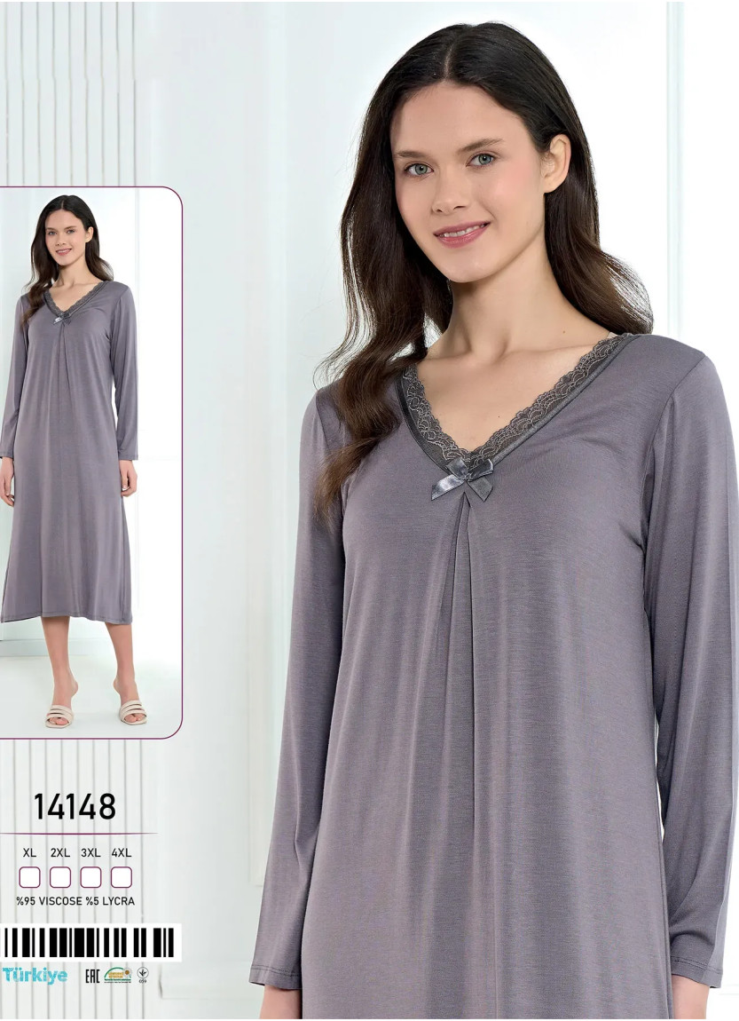 Caroline 14148 Viscose Nightdress (XL+2XL+3XL+4XL) — Istanbul wholesale supplier