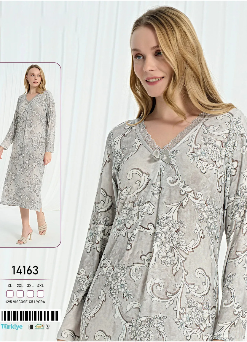 Ночная Сорочка Вискоза (XL+2XL+3XL+4XL) Caroline 14163 — прямые поставки из Турции