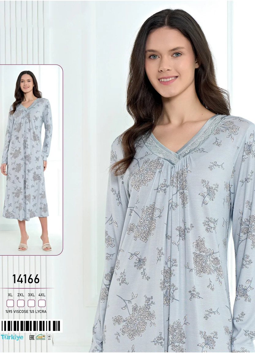 Ночная Сорочка Вискоза (XL+2XL+3XL+4XL) Caroline 14166 — оптом от турецкой фабрики