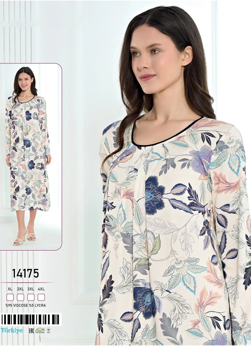 Ночная Сорочка Вискоза (XL+2XL+3XL+4XL) Caroline 14175 — оптом от турецкой фабрики
