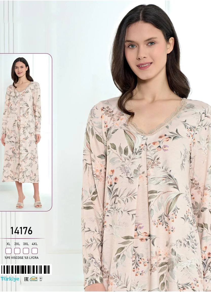 Caroline 14176 Viscose Nightdress (XL+2XL+3XL+4XL) — Istanbul wholesale supplier