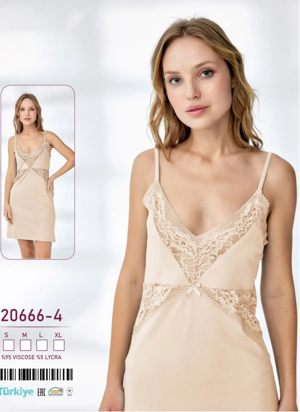 Caroline 20666-4 Viscose Nightdress (S+M+L+XL) — Turkey wholesale collection