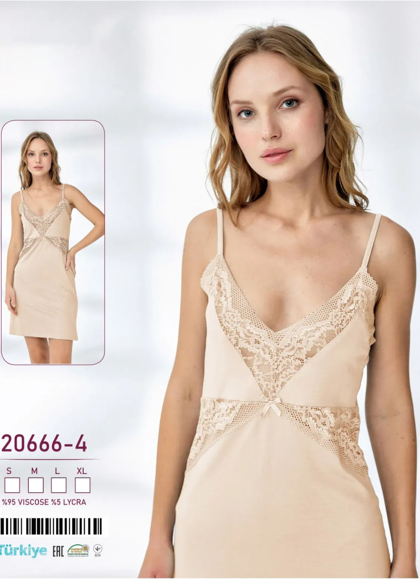 Caroline 20666-4 Viscose Nightdress (S+M+L+XL) — Turkey wholesale collection
