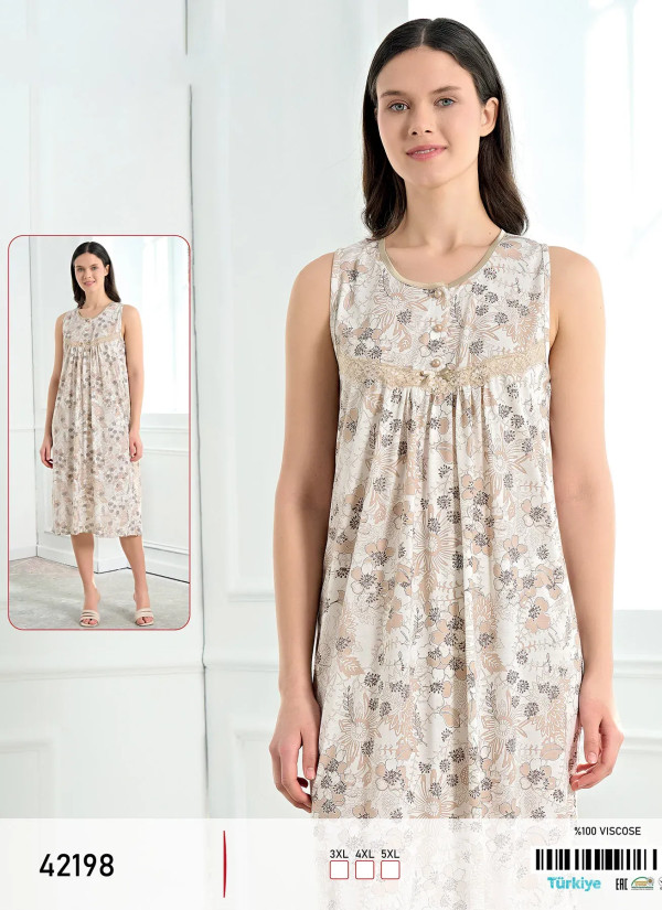 Caroline 42198 Оптом Турция Фабрика Туника Вискоза (3XL+4XL+5XL) viola mood 42198 Купить Оптом с Турции