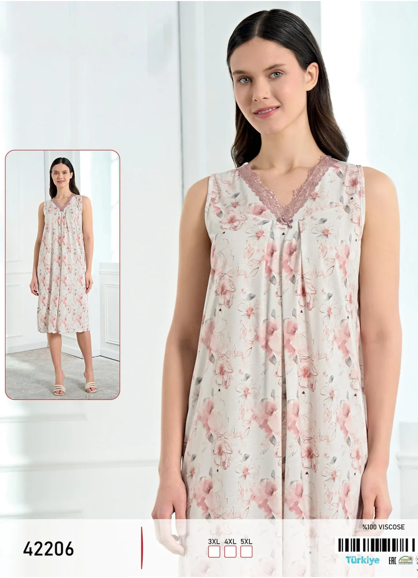 Caroline 42206 Оптом Турция Фабрика Туника Вискоза (3XL+4XL+5XL) viola mood 42206 Купить Оптом с Турции